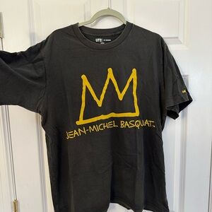 Jean-Michel Basquiat Black T-Shirt with Yellow Crown